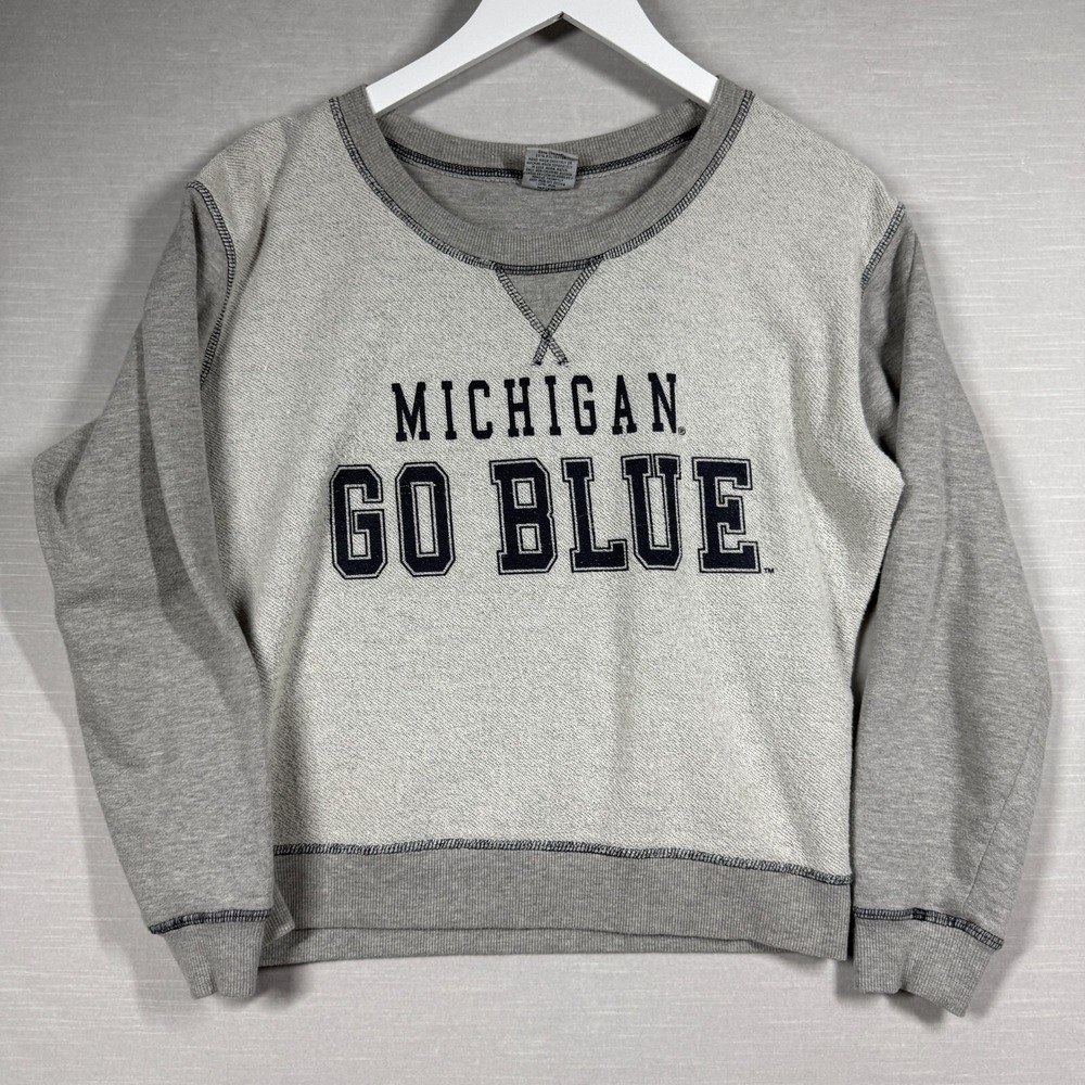 Vintage Colosseum Athletics Sweatshirt Adult M Gray Michigan Go Blue College